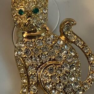 PRESTON AND YORK NWT RHINESTONE PLATED KITTIE CAT NWT